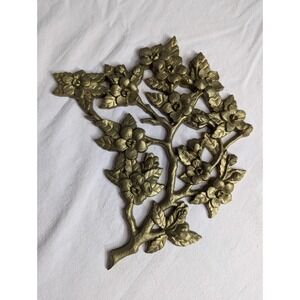 Burwood productions Vintage 1986 USA made gold flowers art picture wall art